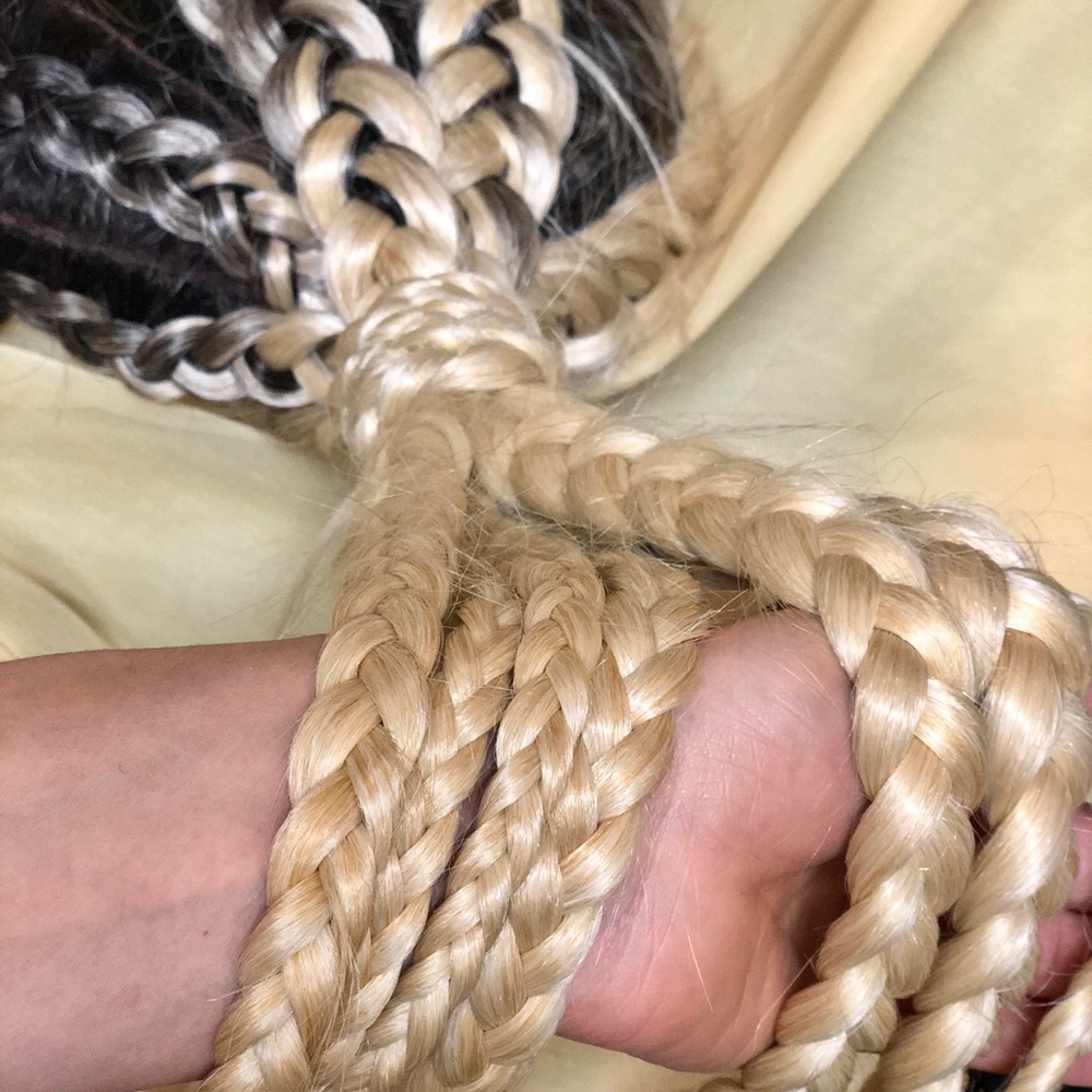 Lace ombré blond braided wig/ full cap